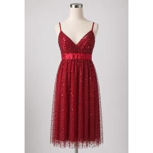BCX | Red Sparkling Dress w/ Bow & Sequins Valentine's Day New